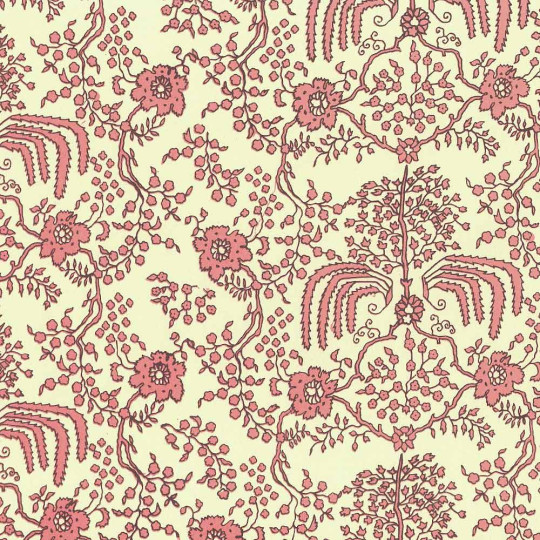 Coral Flowering Tendrils Print Italian Paper ~ Carta Varese Italy